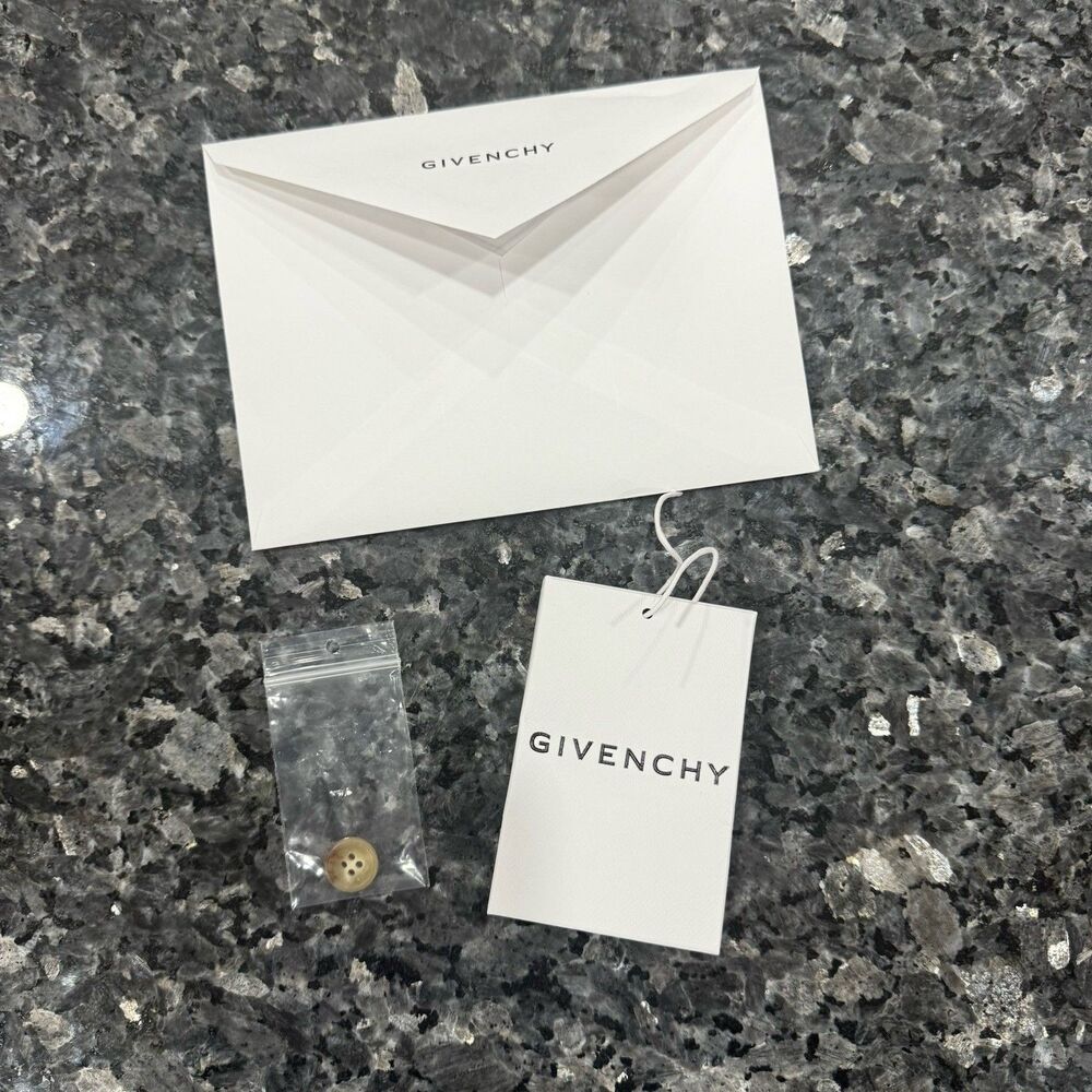 Givenchy White Envelope Authentic Button Add on Logo Storage Flap Open + Tag